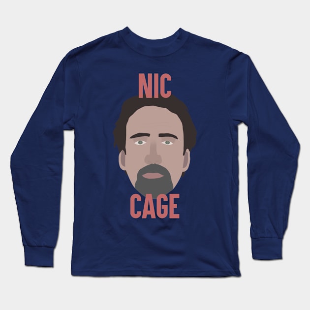 Nicolas Cage Head Long Sleeve T-Shirt by JorisLAQ